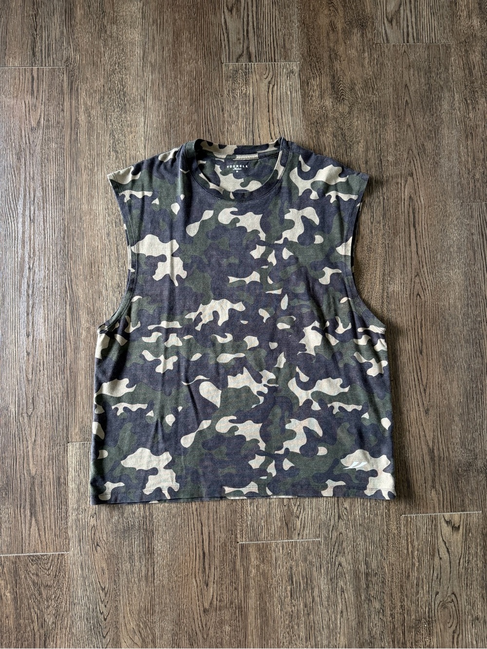 YoungLA Men’s Camo Sleeveless Muscle Tee, Size M